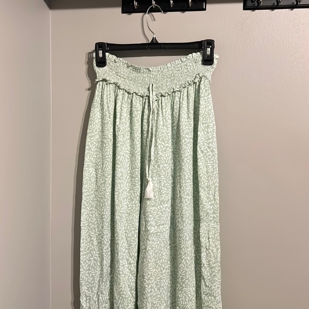 Sage green flowy pants